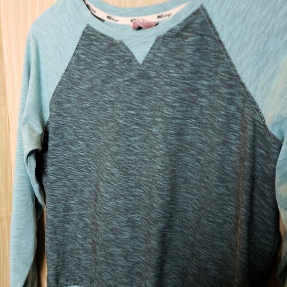 BKE Lounge Womens Grey Teal Long Sleeve Top Medium - Picture 3 of 7
